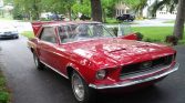 1st gen Candy Apple Red 1968 Ford Mustang manual For Sale