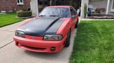 3rd gen red 1990 Ford Mustang hatchback 5spd For Sale