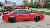 3rd gen red 1990 Ford Mustang hatchback 5spd For Sale
