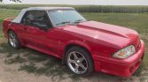 3rd gen red 1990 Ford Mustang GT convertible For Sale