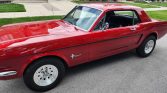1st gen red 1966 Ford Mustang 6 cylinder automatic coupe For Sale