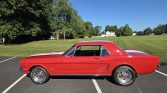 1st gen red 1966 Ford Mustang V8 manual coupe For Sale
