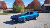 1st gen blue 1971 Ford Mustang Mach1 coupe manual For Sale